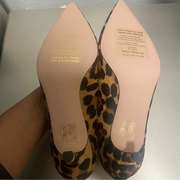 NWOB J.Crew Sophia Kitten Heel Pumps In Leopard Calf Hair - Size 7.5 - Picture 10 of 14